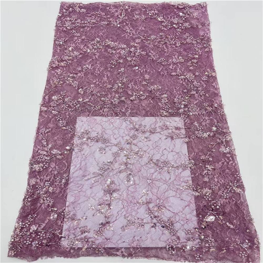 5 Yards Beaded Lace Fabric, ITM JLT206