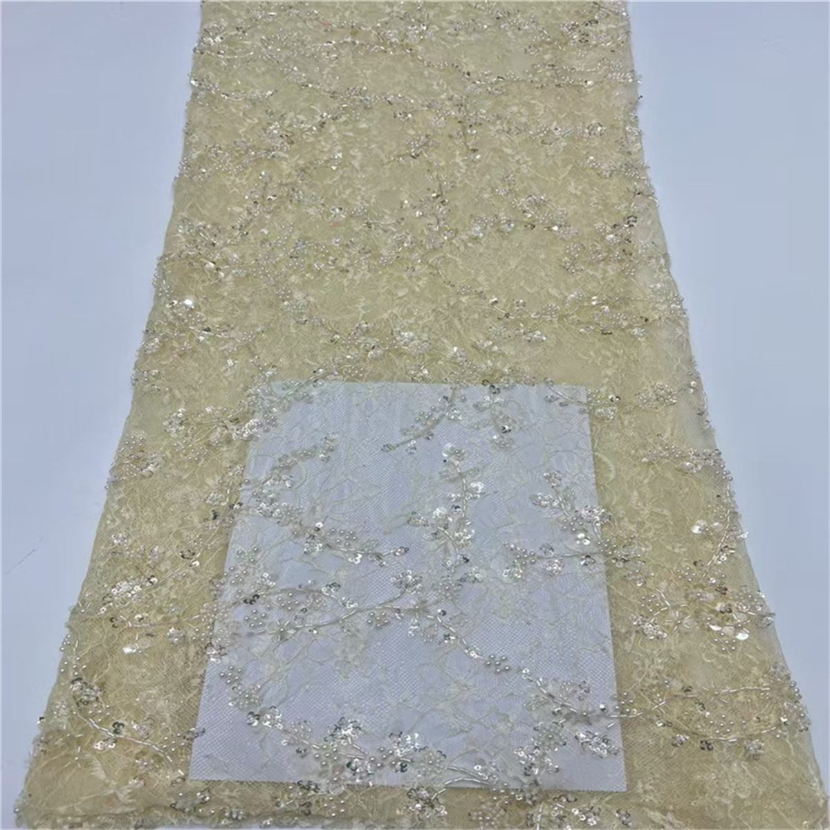 5 Yards Beaded Lace Fabric, ITM JLT206