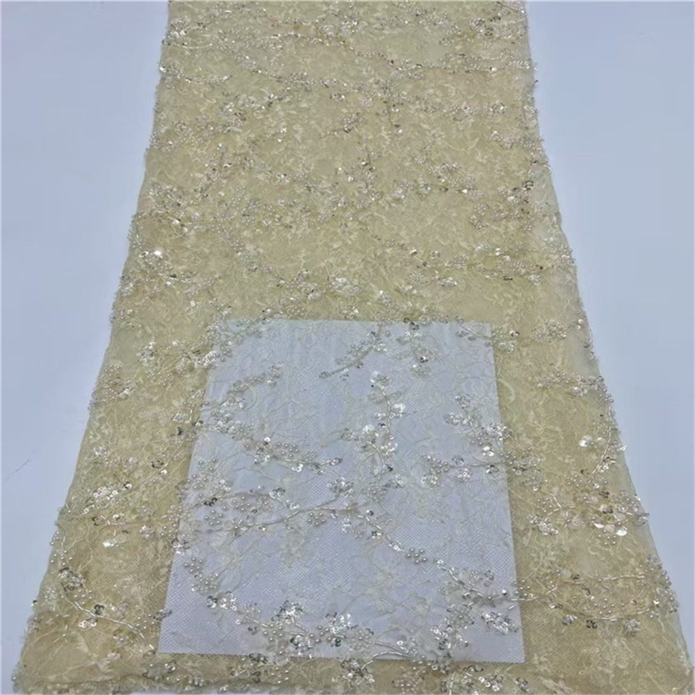 5 Yards Beaded Lace Fabric, ITM JLT206