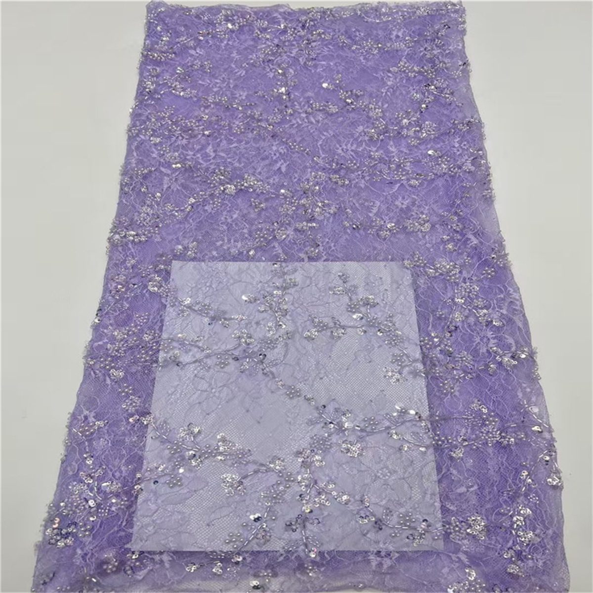 5 Yards Beaded Lace Fabric, ITM JLT206