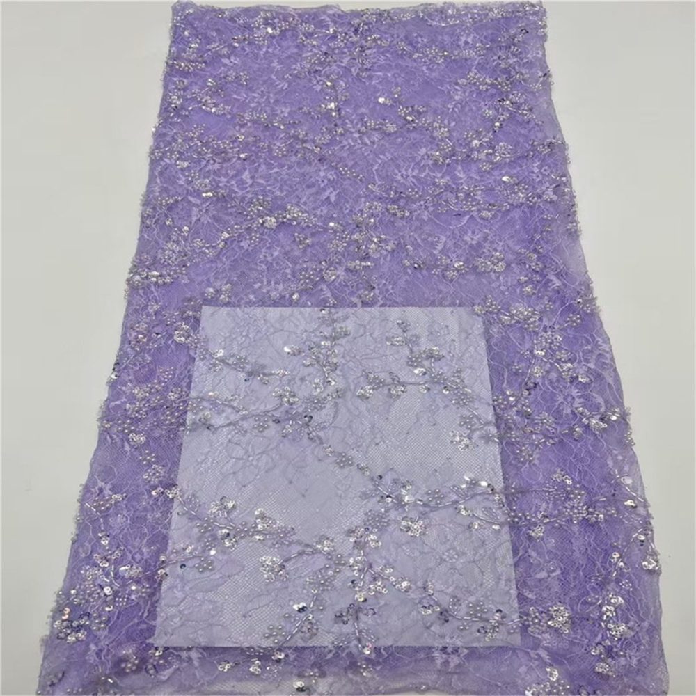 5 Yards Beaded Lace Fabric, ITM JLT206