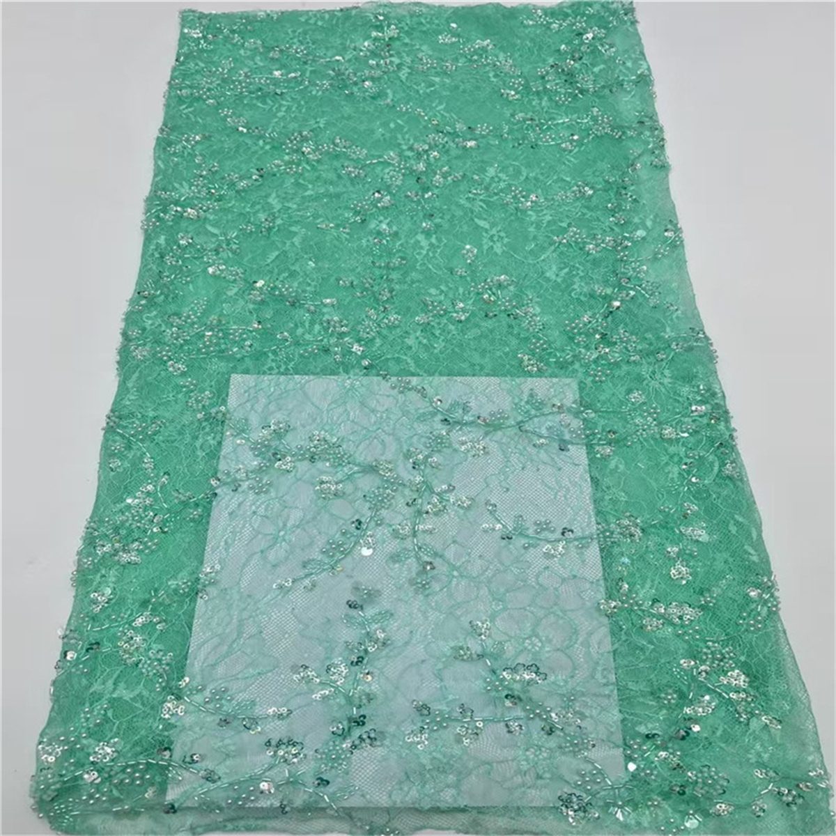 5 Yards Beaded Lace Fabric, ITM JLT206