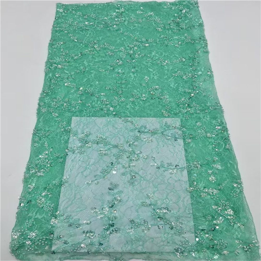 5 Yards Beaded Lace Fabric, ITM JLT206