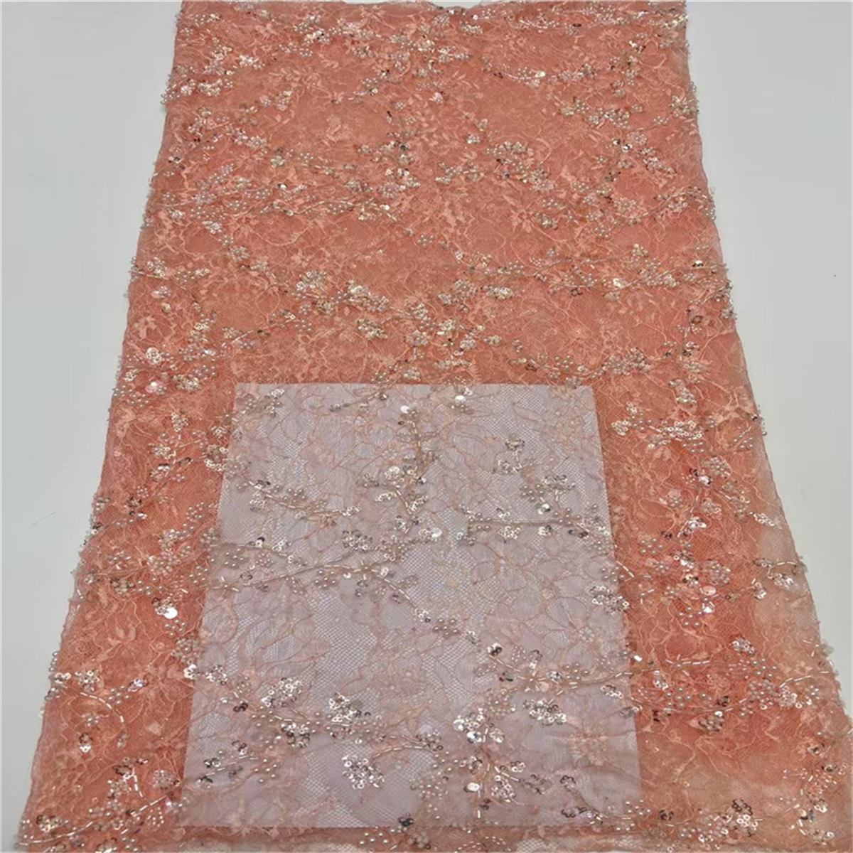 5 Yards Beaded Lace Fabric, ITM JLT206