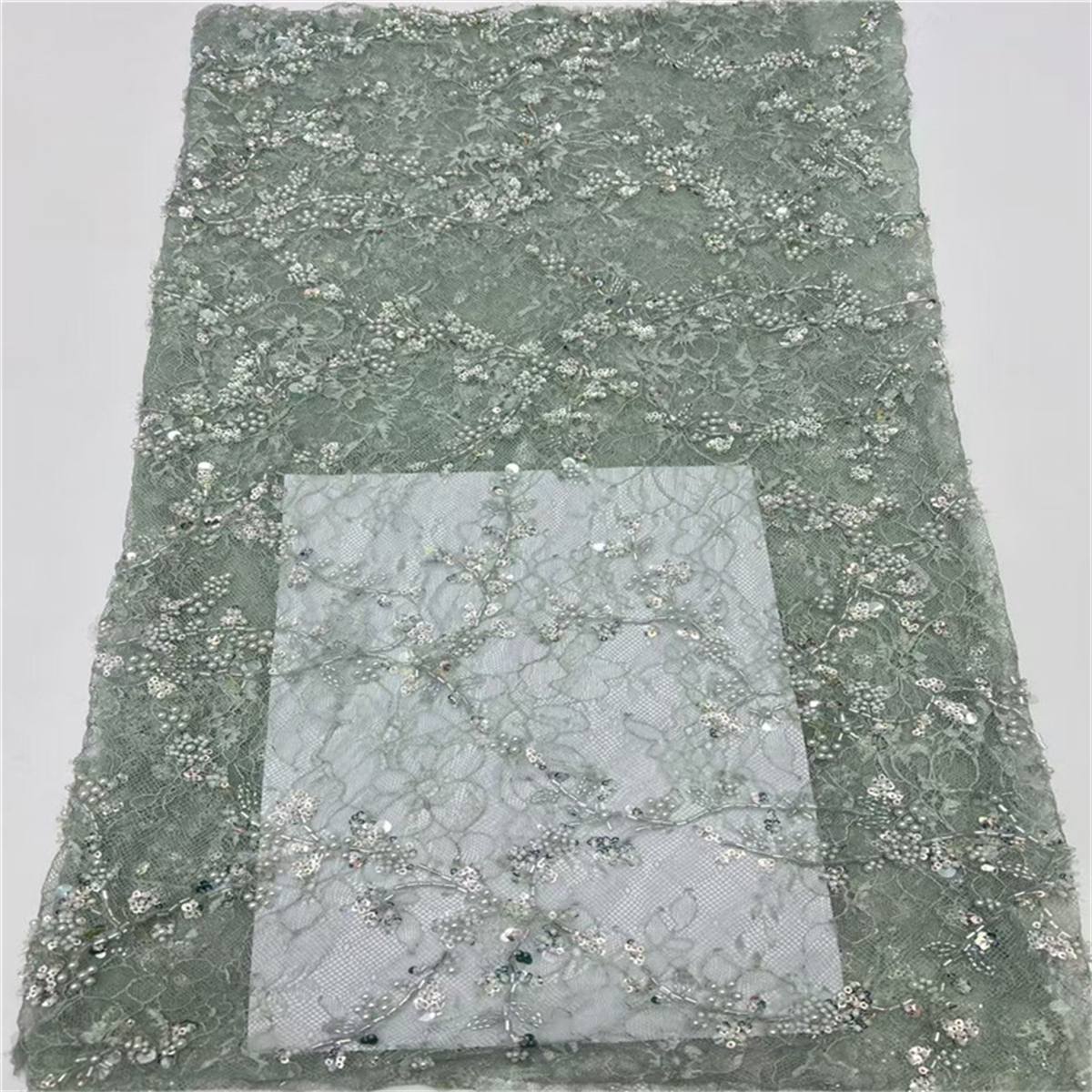 5 Yards Beaded Lace Fabric, ITM JLT206