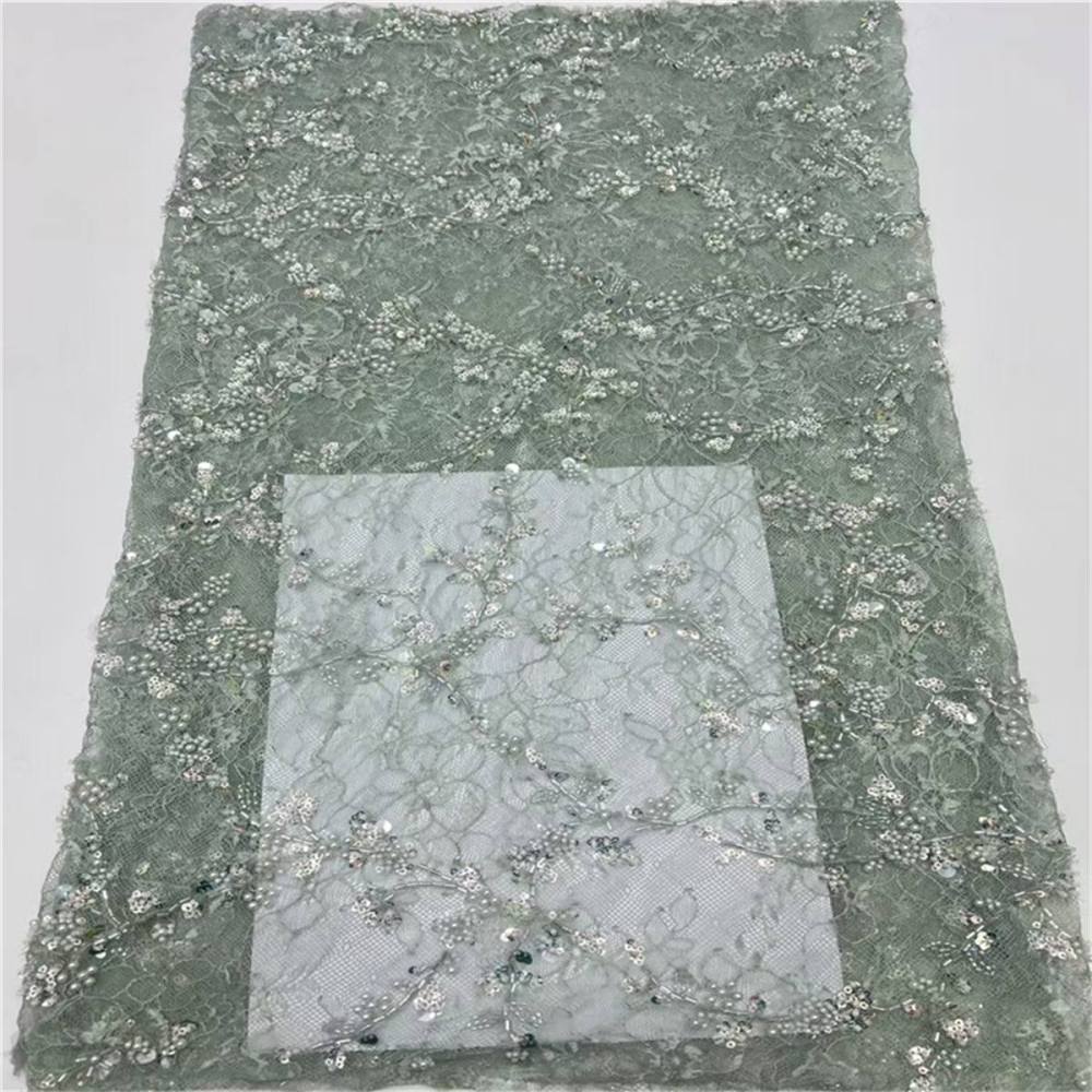 5 Yards Beaded Lace Fabric, ITM JLT206