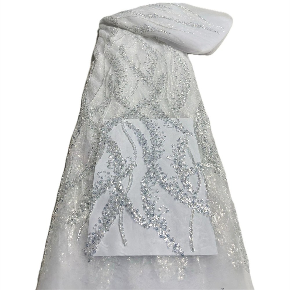 Beaded Tulle Fabric - 5 Yards | MOD NA015