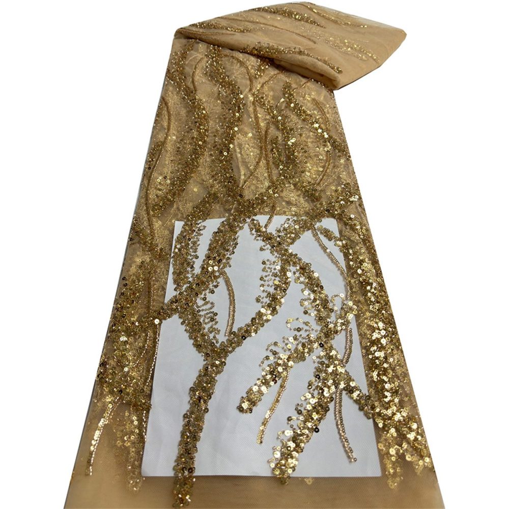 Beaded Tulle Fabric - 5 Yards | MOD NA015