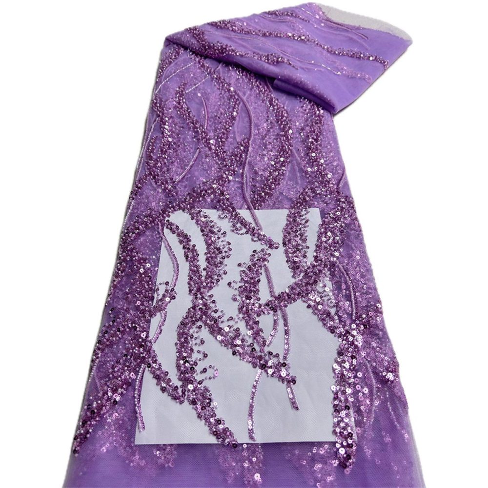 Beaded Tulle Fabric - 5 Yards | MOD NA015