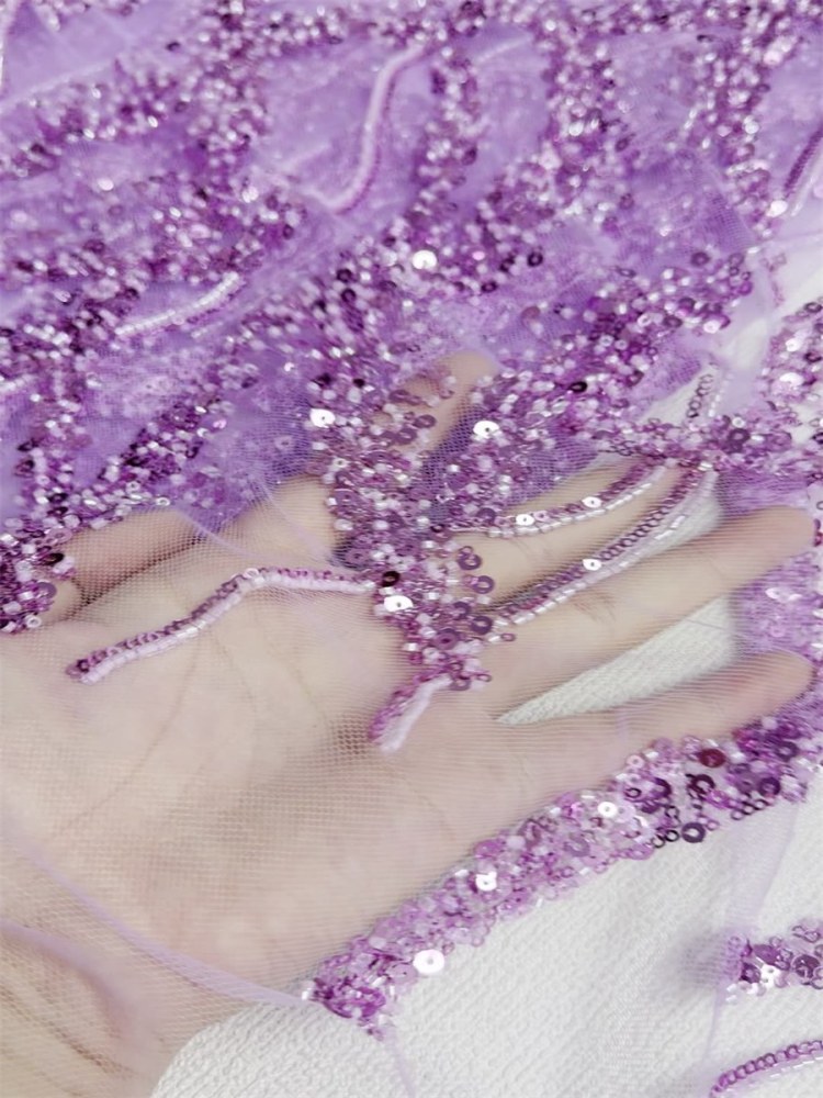 Beaded Tulle Fabric - 5 Yards | MOD NA015