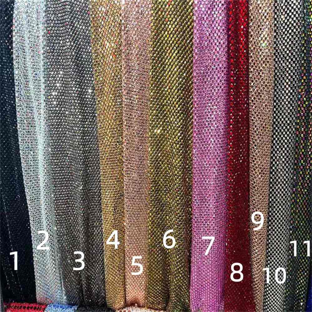 5 Yards Luxury Heavy Crystal Rhinestone Lace Fabric