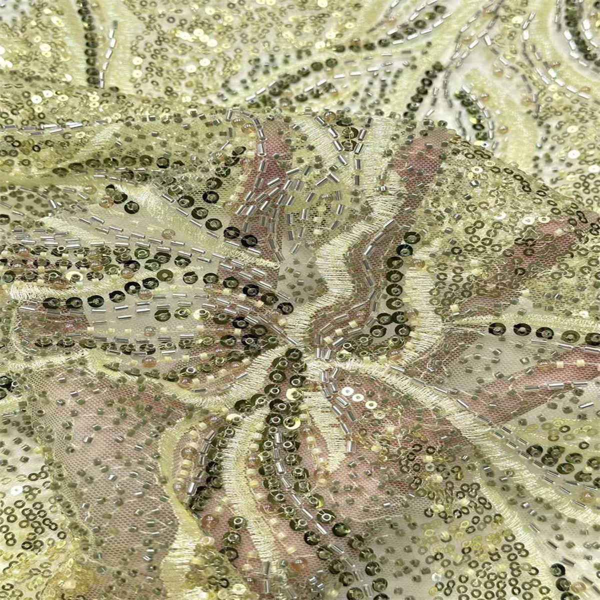 Beaded Tulle Fabric - 5 Yards | COD HN767