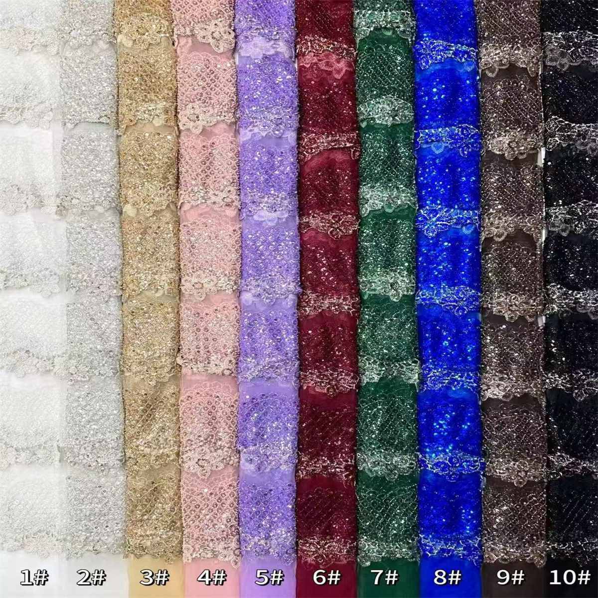 Beaded Tulle Fabric - 5 Yards | STY HN728