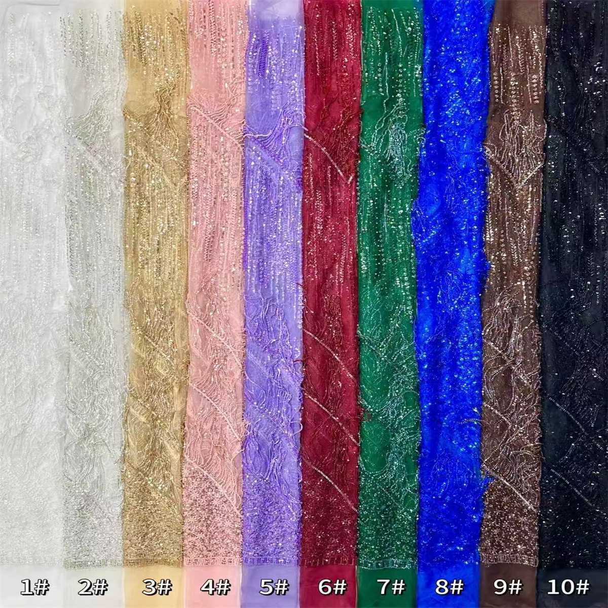 Beaded Tulle Fabric - 5 Yards | STY HN553