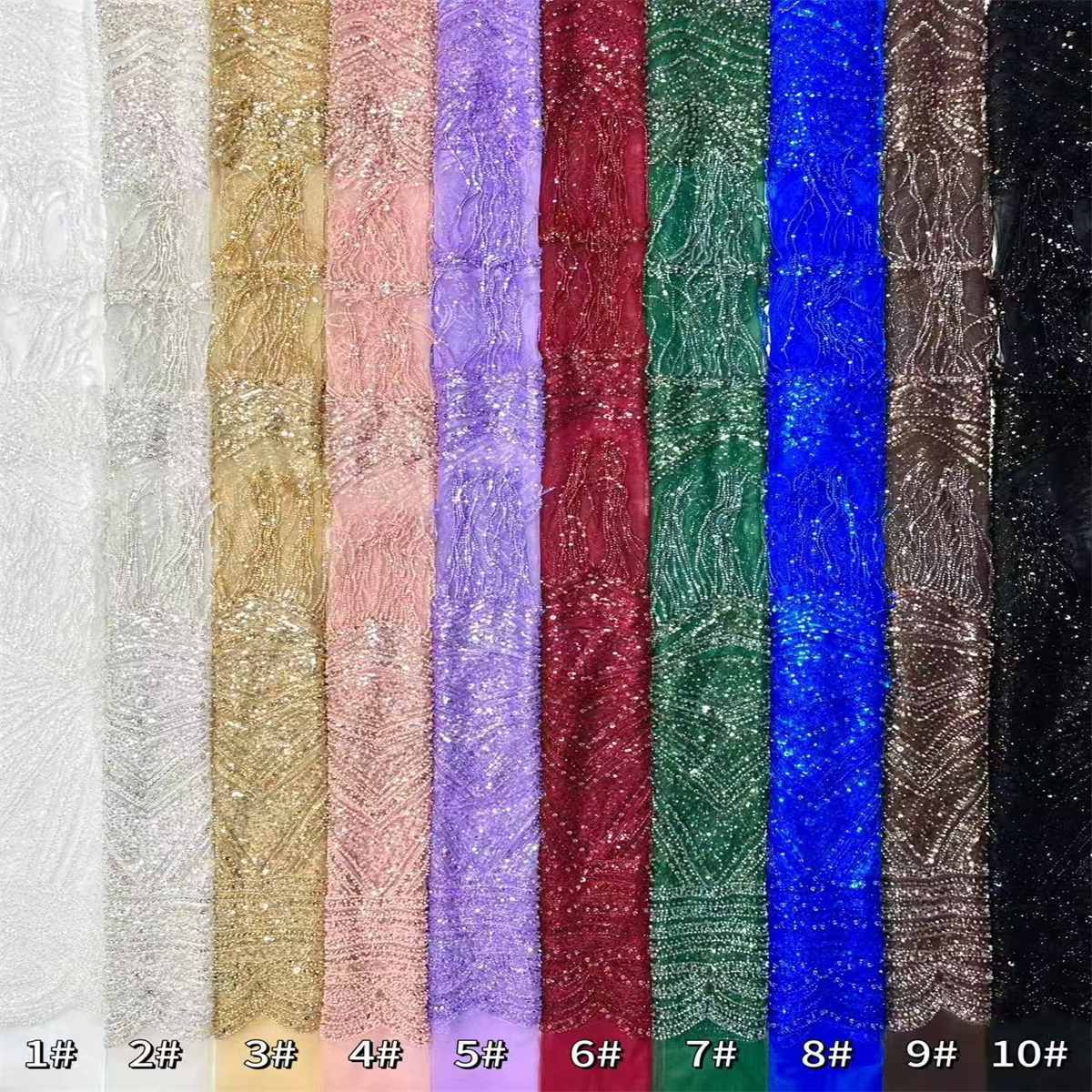 Beaded Tulle Fabric - 5 Yards | STY HN727