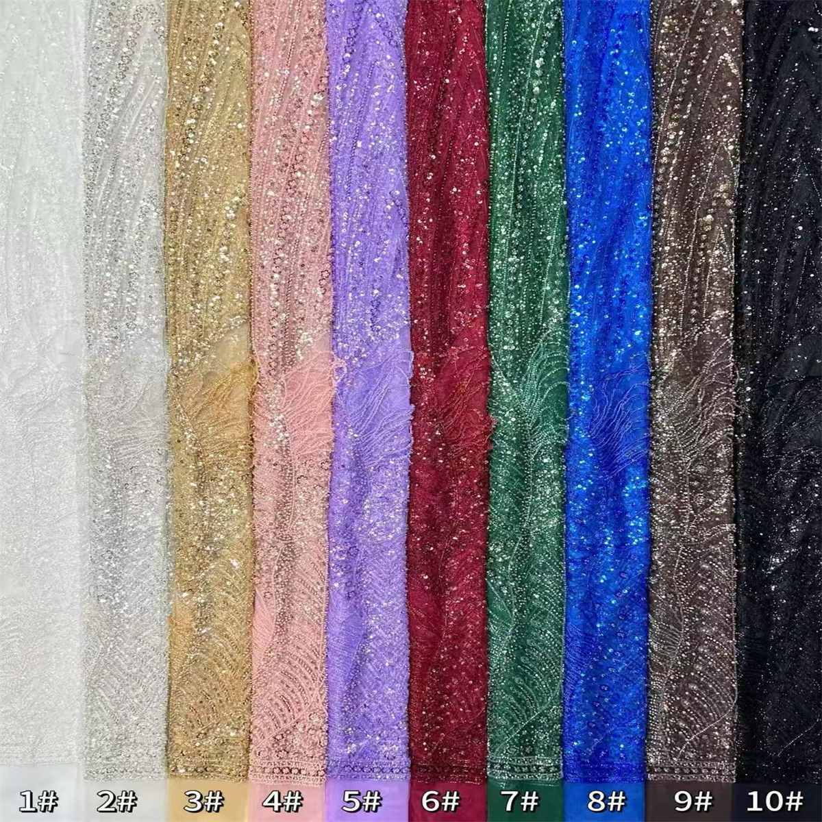 Beaded Tulle Fabric - 5 Yards | STY HN729