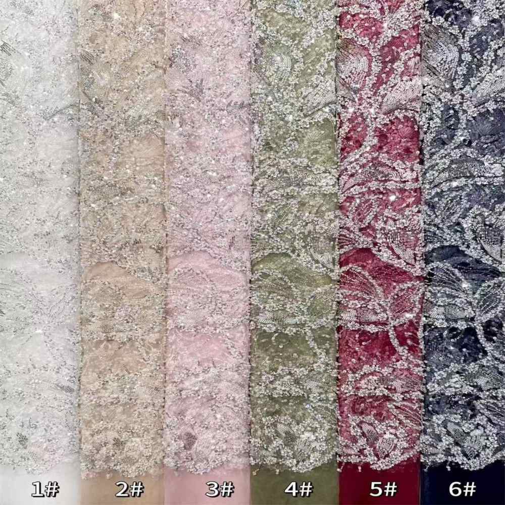 Beaded Tulle Fabric - 5 Yards | STY LIL9034