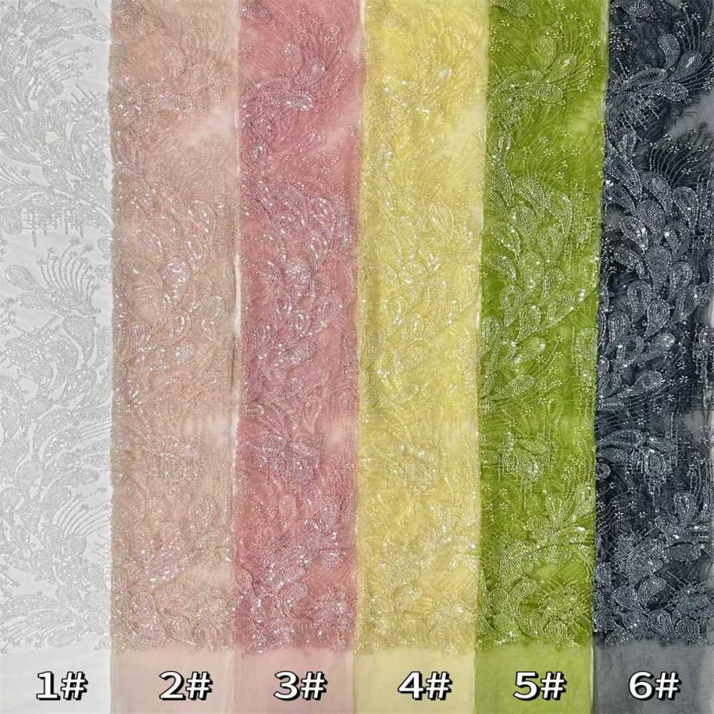 Beaded Tulle Fabric - 5 Yards | STY HN279