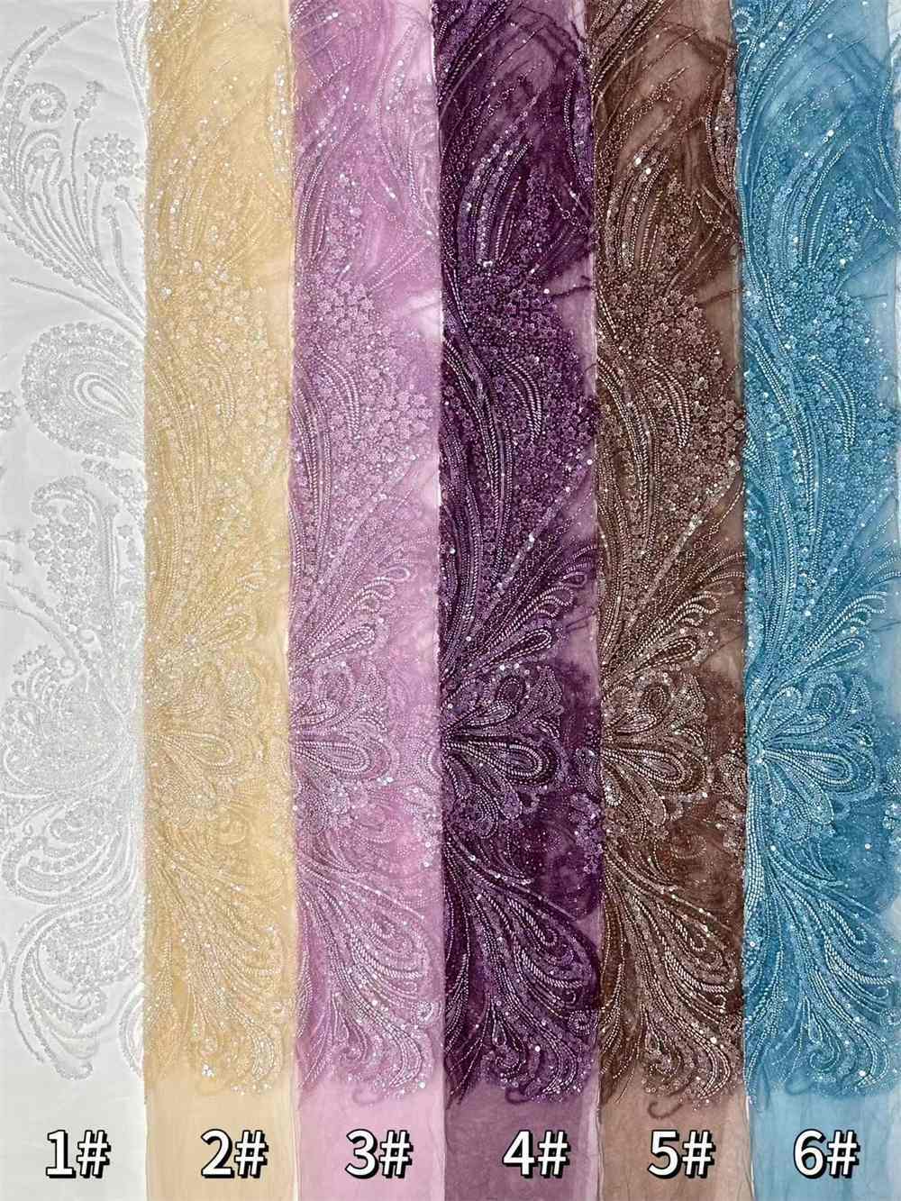 Beaded Tulle Fabric - 5 Yards | STY HN278
