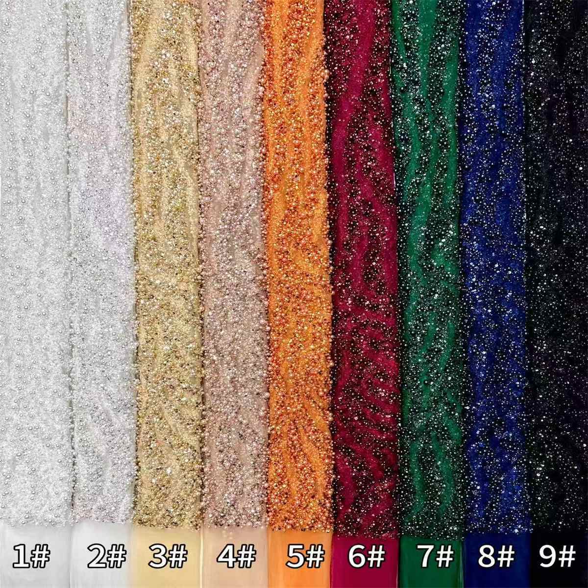 Beaded Tulle Fabric - 5 Yards | STY HN387