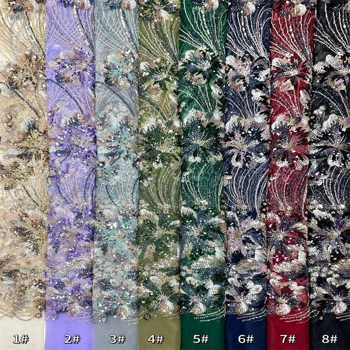 Beaded Tulle Fabric - 5 Yards | STY HN255