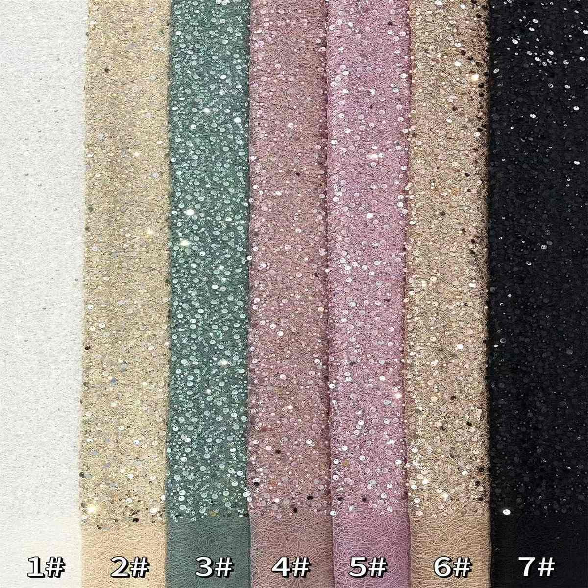 5 Yards Beaded Lace Material Fabric