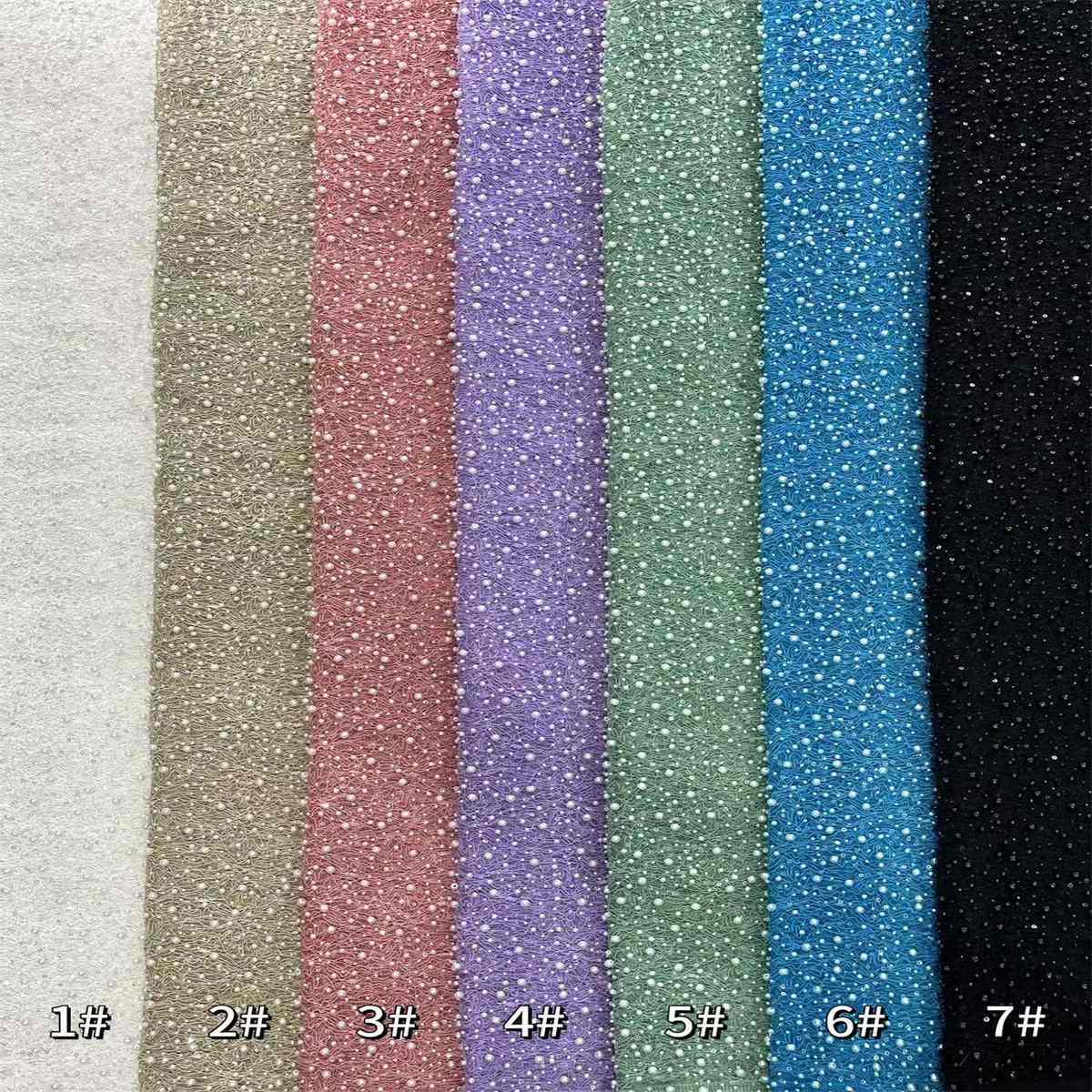 5 Yards Pearls Beaded Lace Material Fabric For Dresses