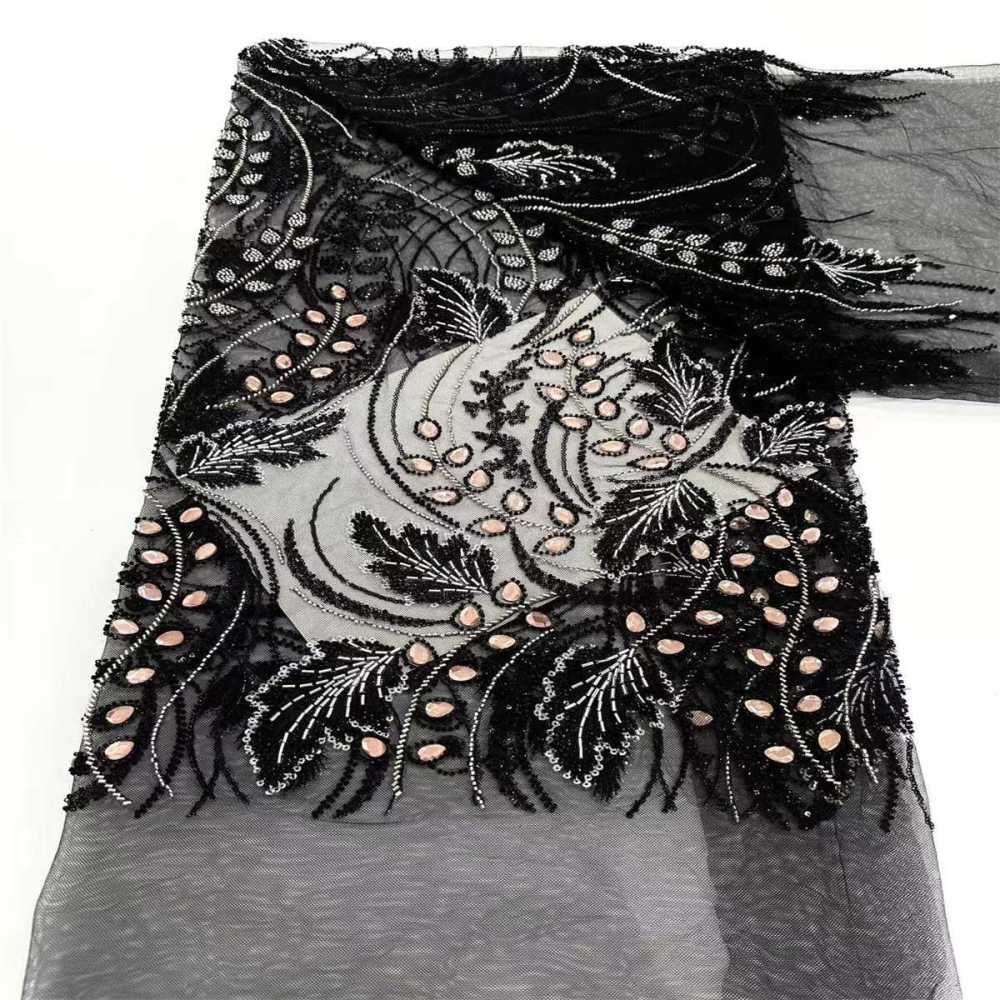 Rhinestones Beaded Tulle Fabric - 5 Yards | STY HN136