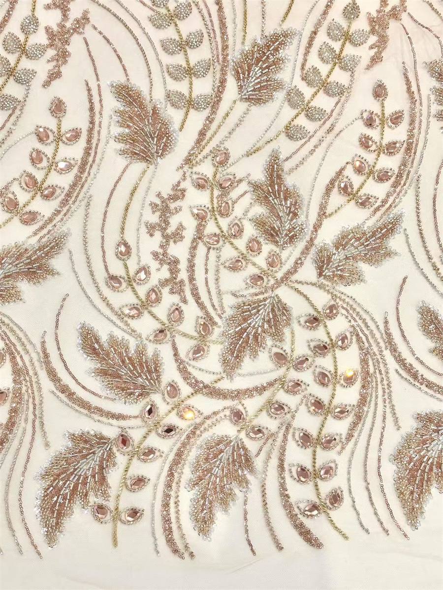 Rhinestones Beaded Tulle Fabric - 5 Yards | STY HN136