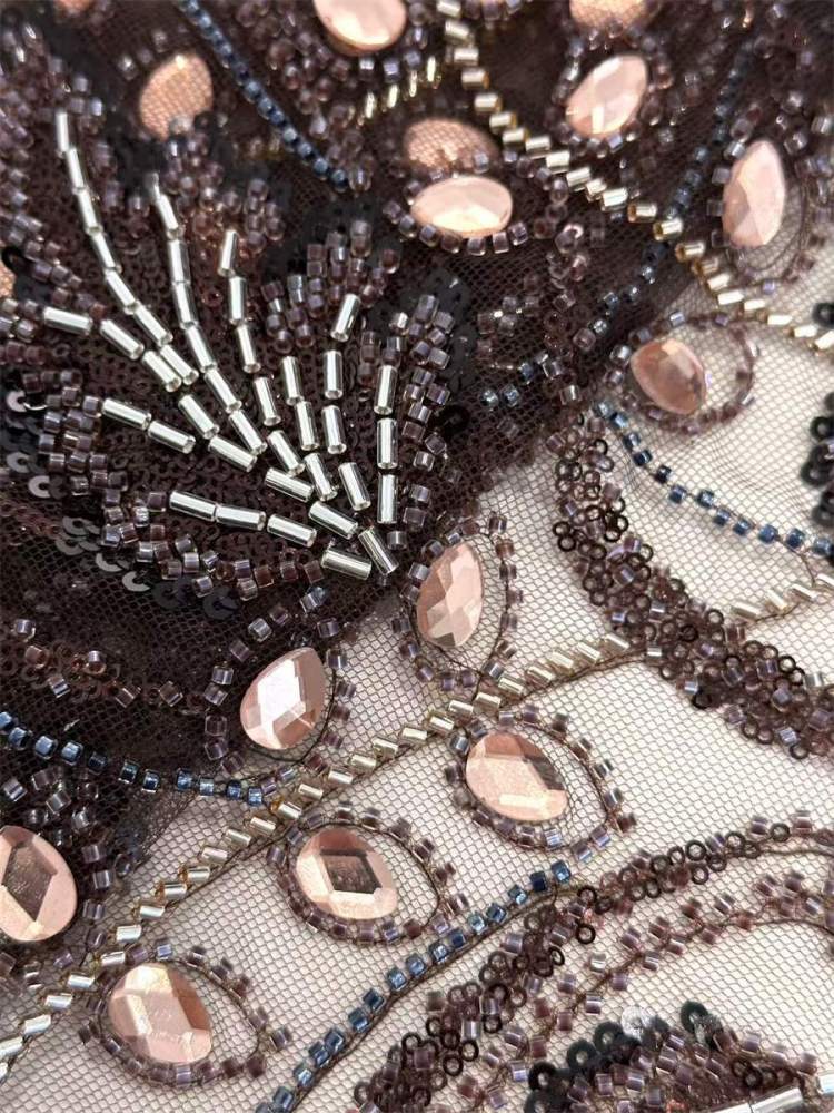 Rhinestones Beaded Tulle Fabric - 5 Yards | STY HN136