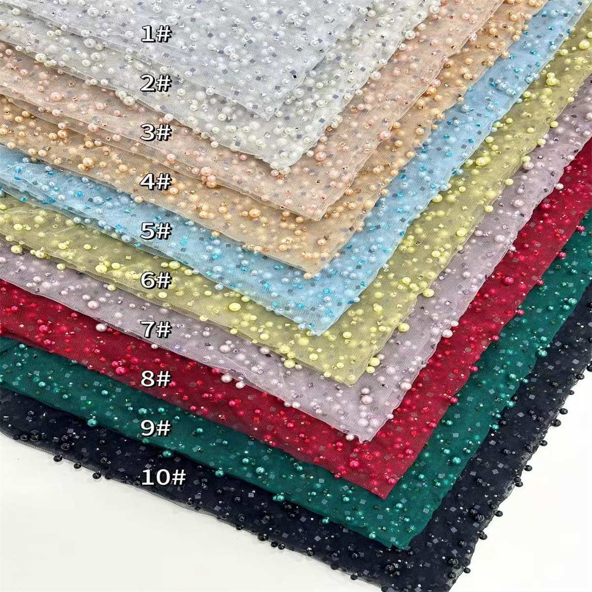 5 Yards Crystal Rhinestone Pearl Beaded Lace Fabric – Luxury Wedding Gown and Evening Dress Material | Love in Lace