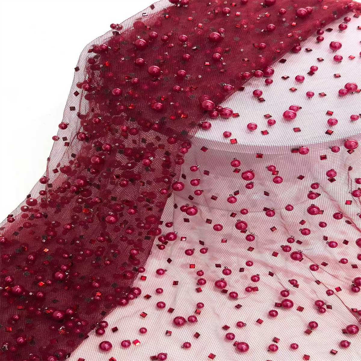 Rhinestones Beaded Tulle Fabric - 5 Yards | STY HN144