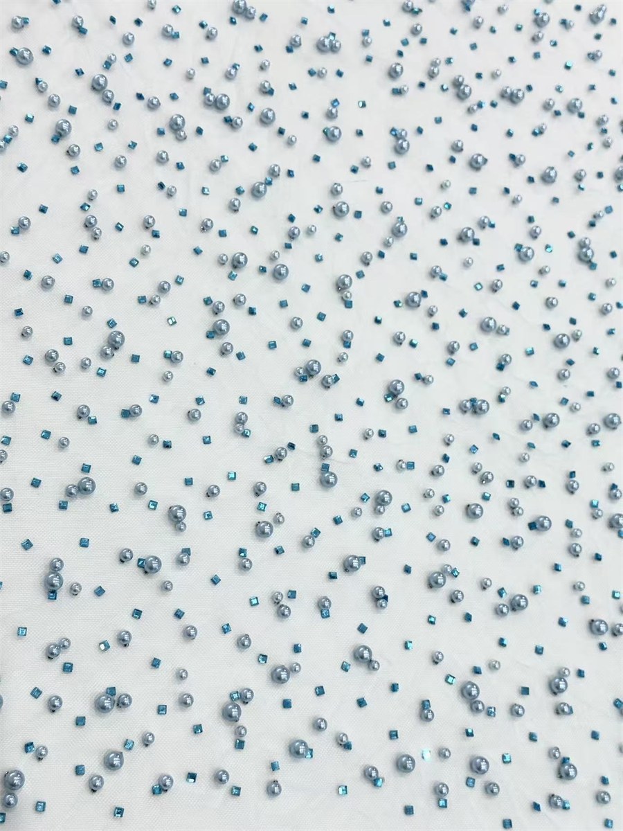 Rhinestones Beaded Tulle Fabric - 5 Yards | STY HN144
