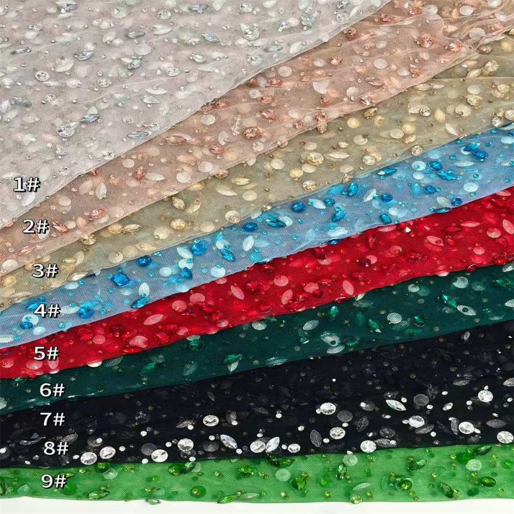 Rhinestone Tulle Fabric - 5 Yards | STY HN240