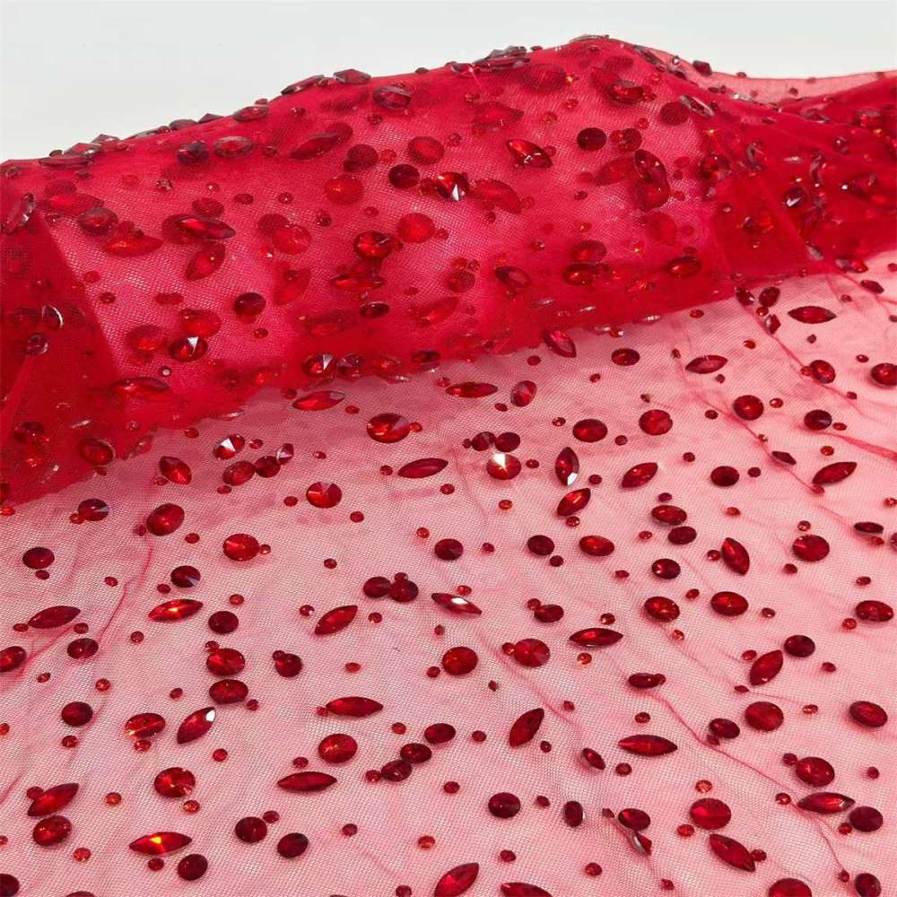Rhinestone Tulle Fabric - 5 Yards | STY HN240