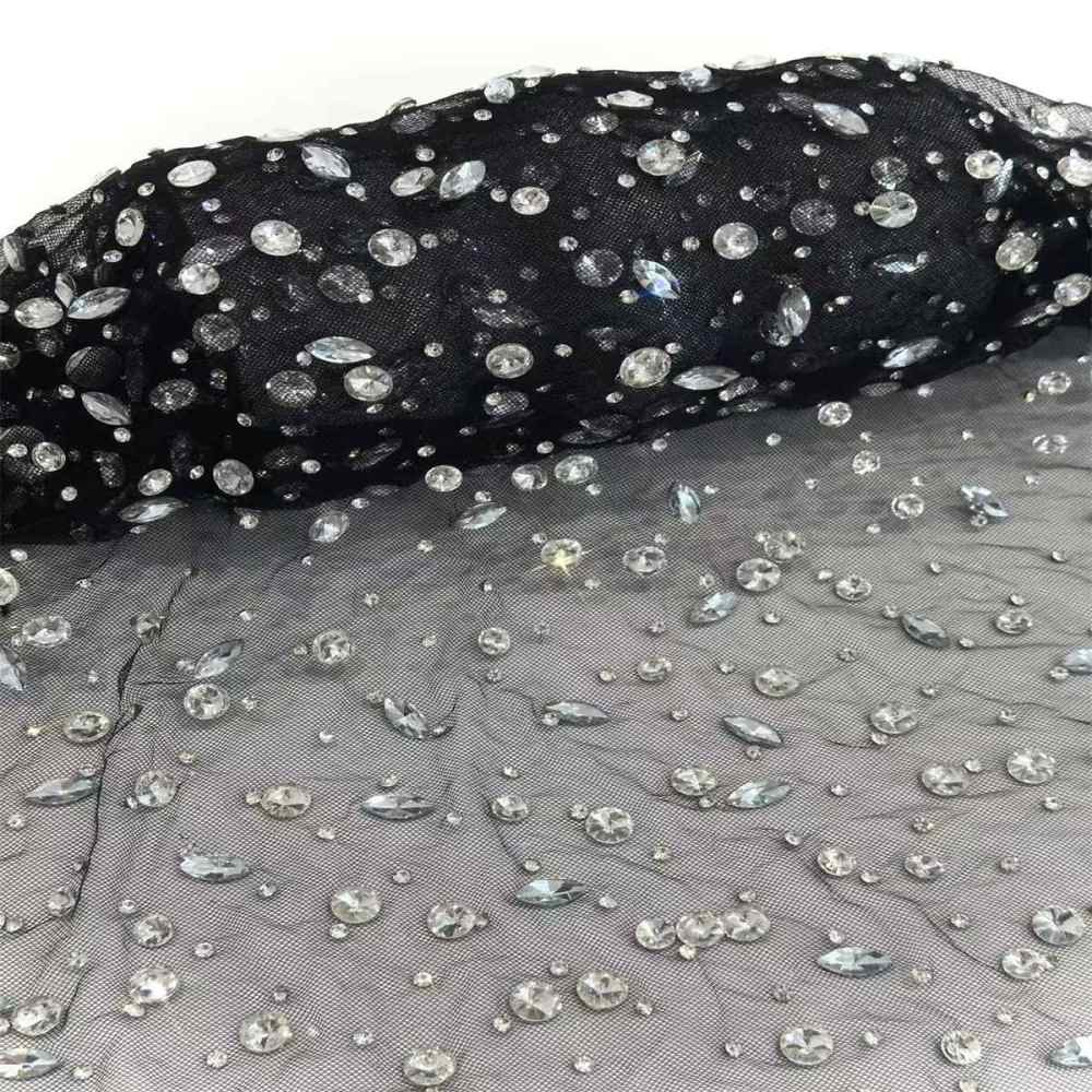 Rhinestone Tulle Fabric - 5 Yards | STY HN240