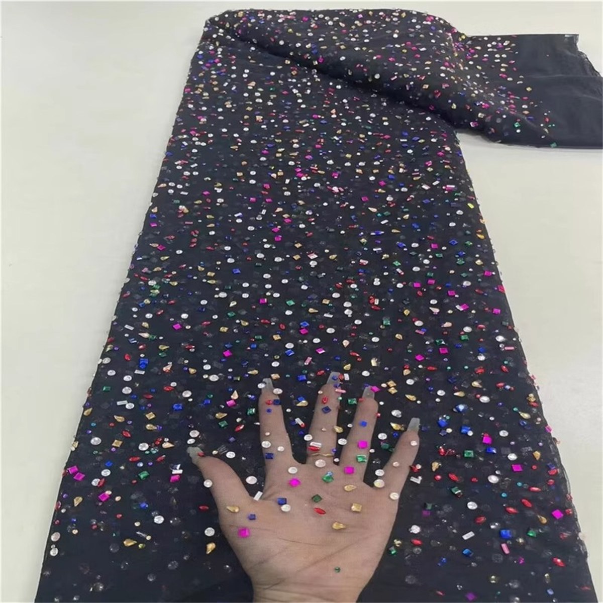 Rhinestone Tulle Fabric - 5 Yards | STY ZT119