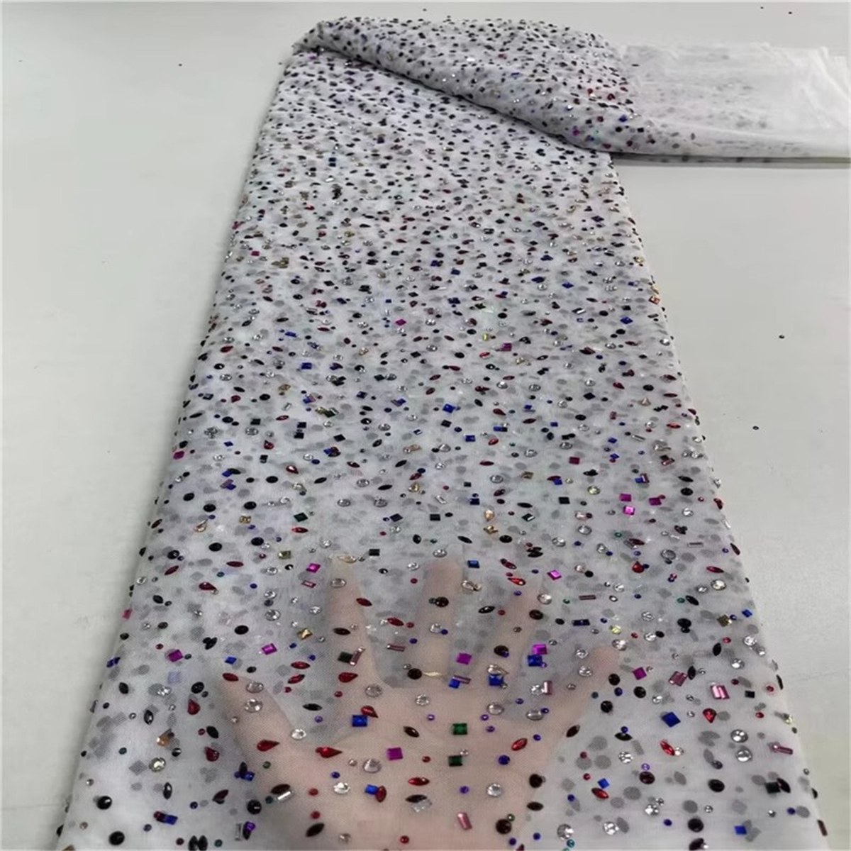 Rhinestone Tulle Fabric - 5 Yards | STY ZT119