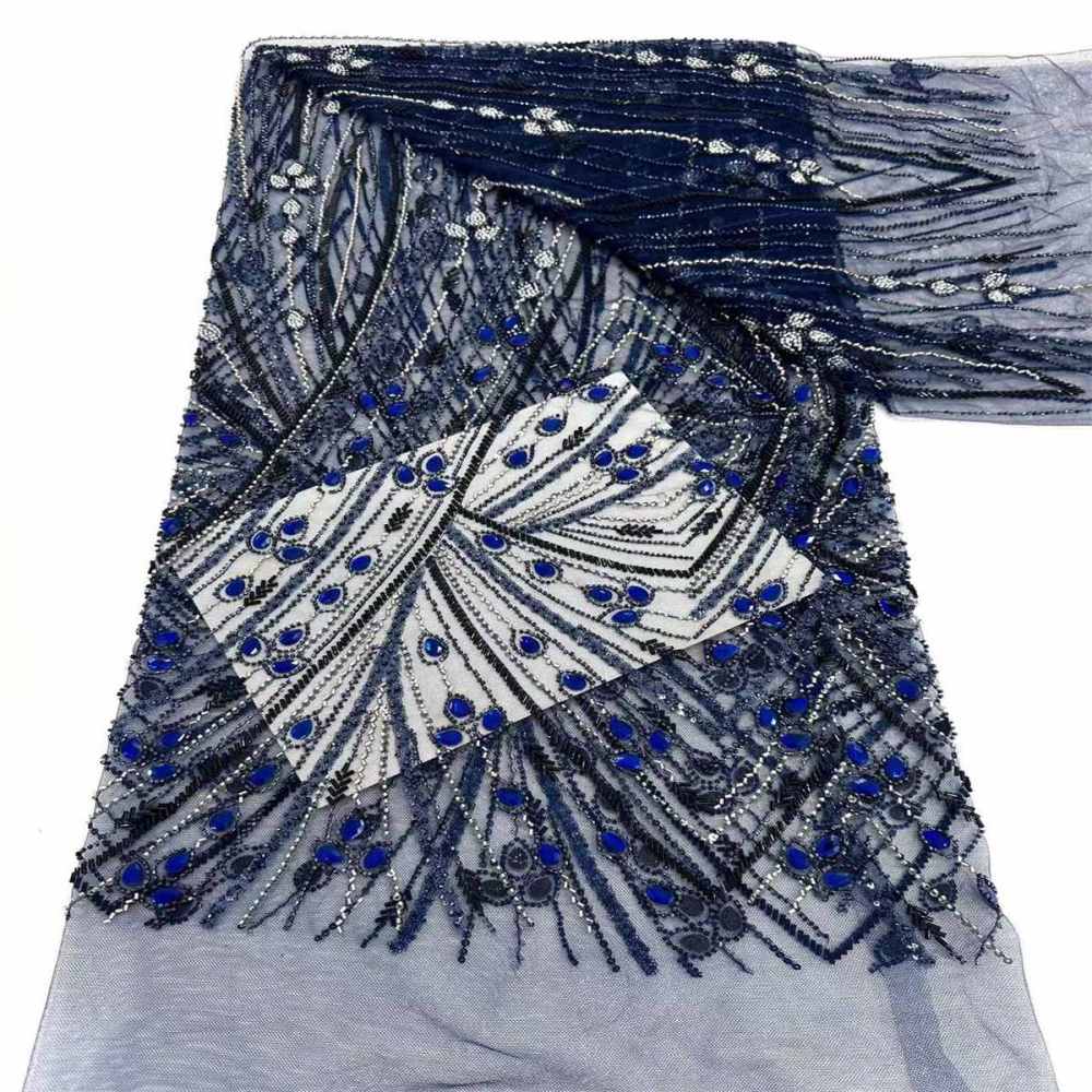Rhinestones Beaded Tulle Fabric - 5 Yards | STY HN120