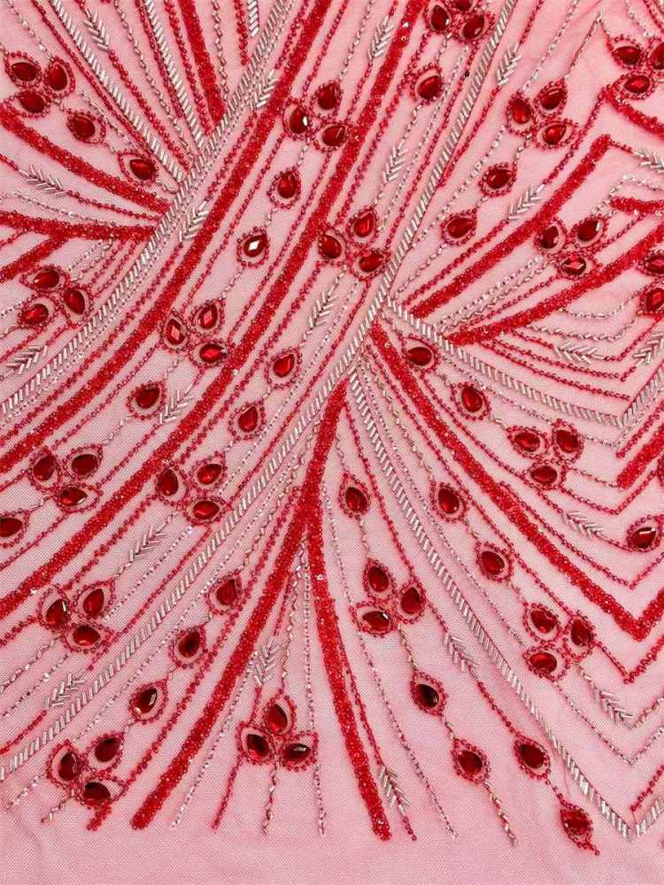 Rhinestones Beaded Tulle Fabric - 5 Yards | STY HN120
