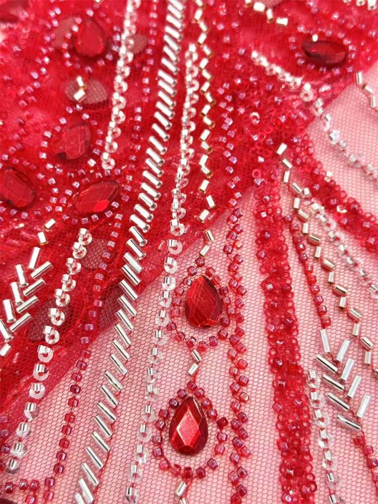 Rhinestones Beaded Tulle Fabric - 5 Yards | STY HN120