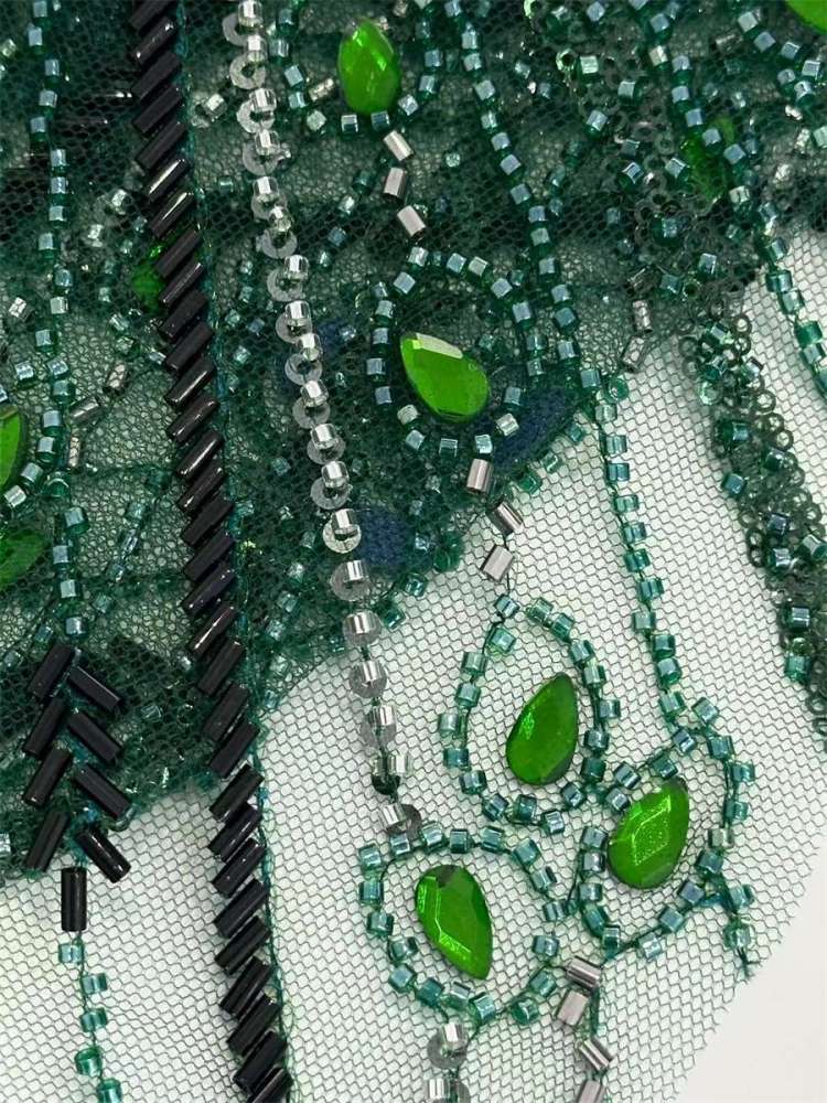 Rhinestones Beaded Tulle Fabric - 5 Yards | STY HN120