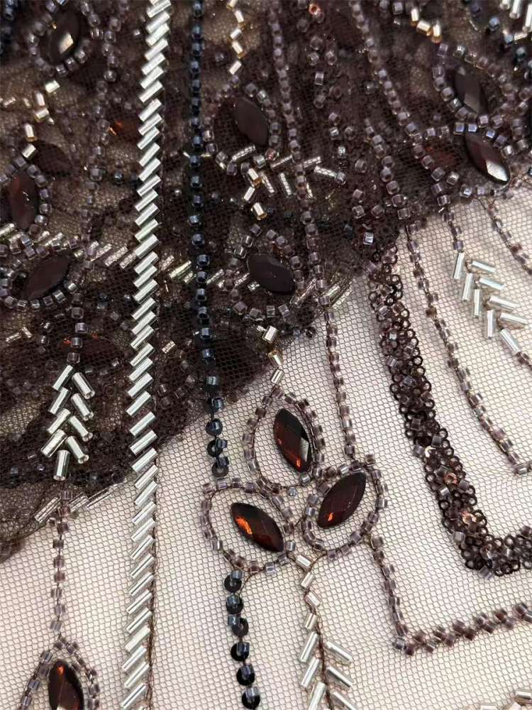 Rhinestones Beaded Tulle Fabric - 5 Yards | STY HN120