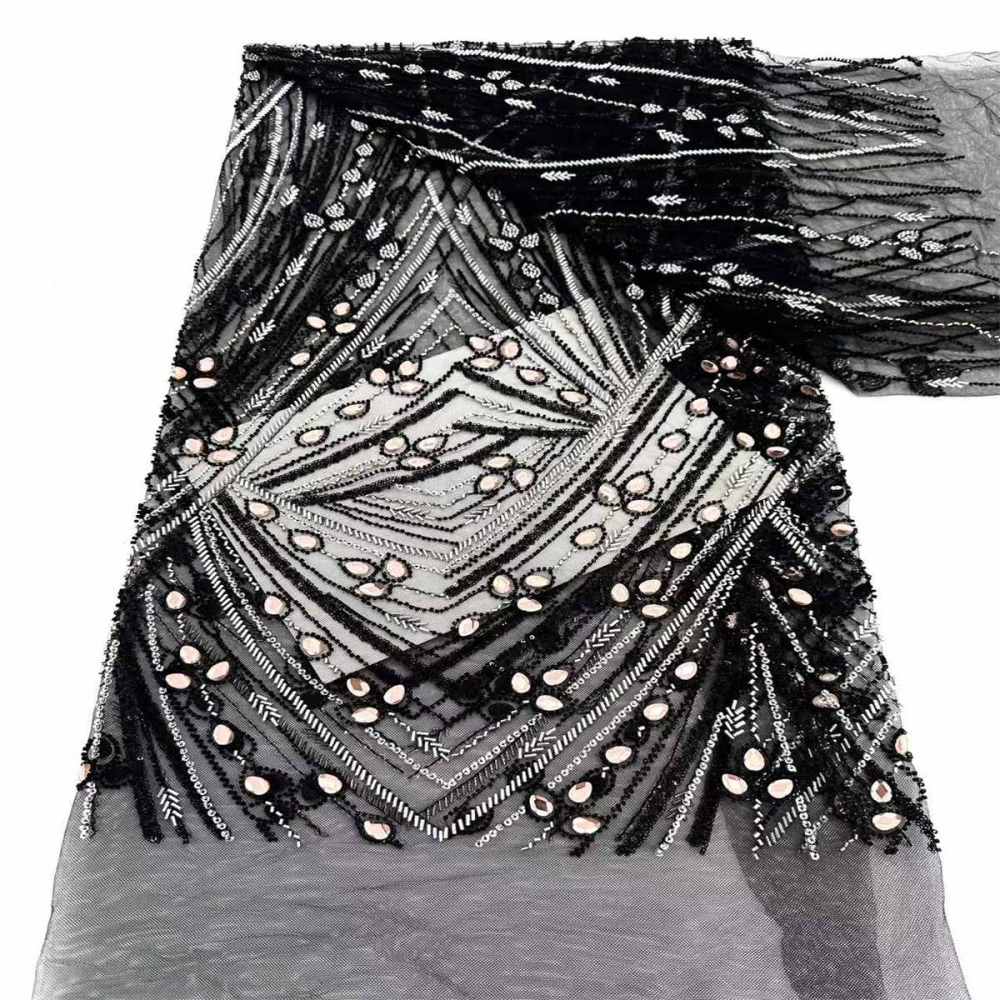 Rhinestones Beaded Tulle Fabric - 5 Yards | STY HN122