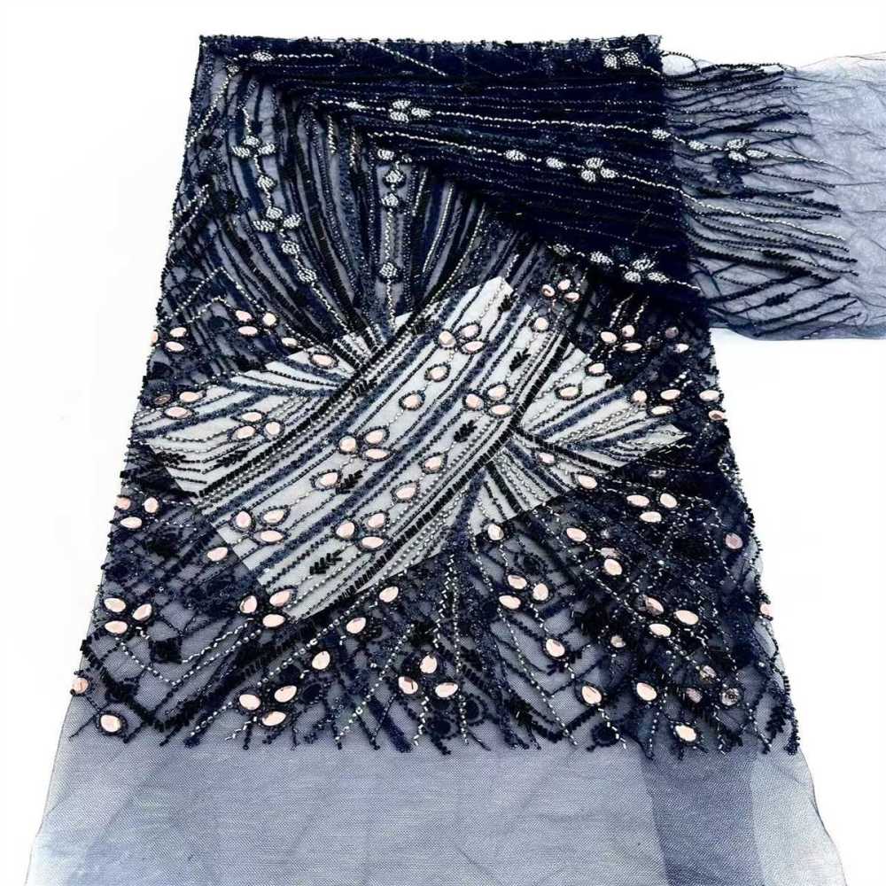 Rhinestones Beaded Tulle Fabric - 5 Yards | STY HN122