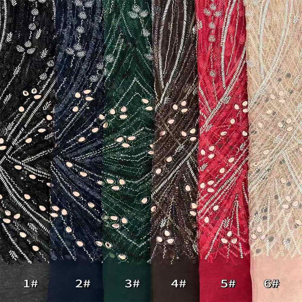 Rhinestones Beaded Tulle Fabric - 5 Yards | STY HN122