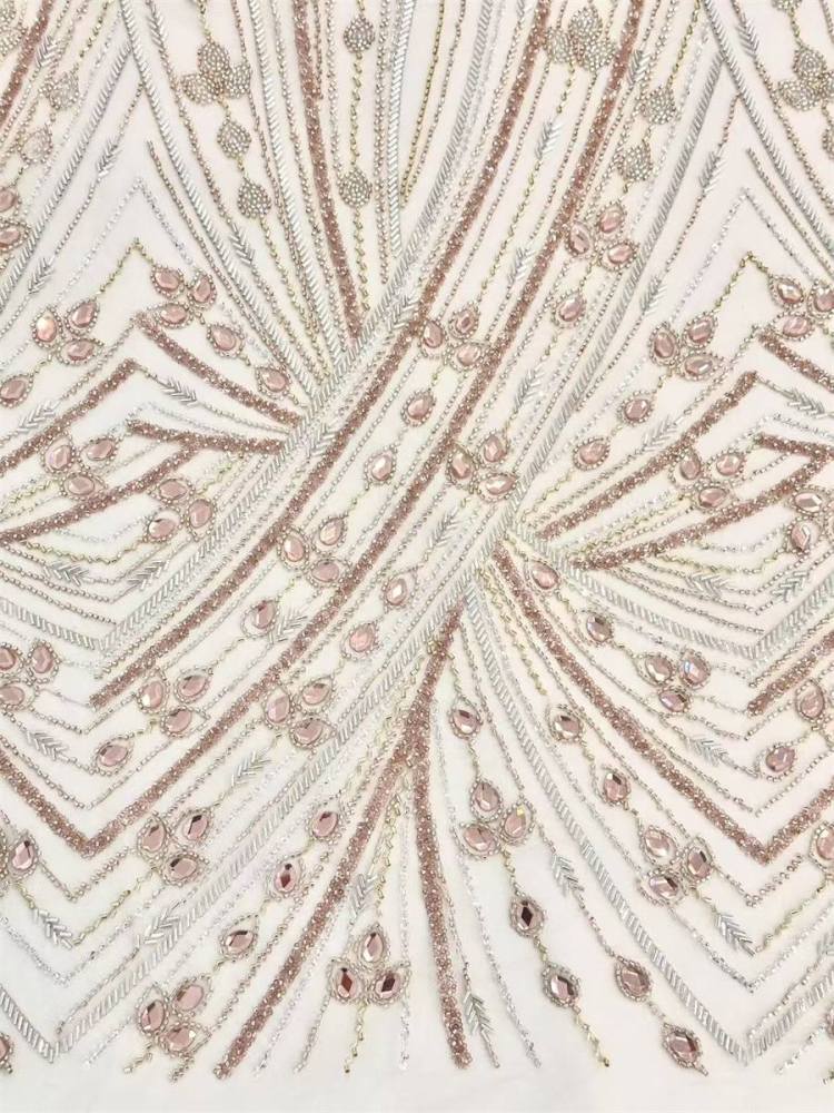 Rhinestones Beaded Tulle Fabric - 5 Yards | STY HN122