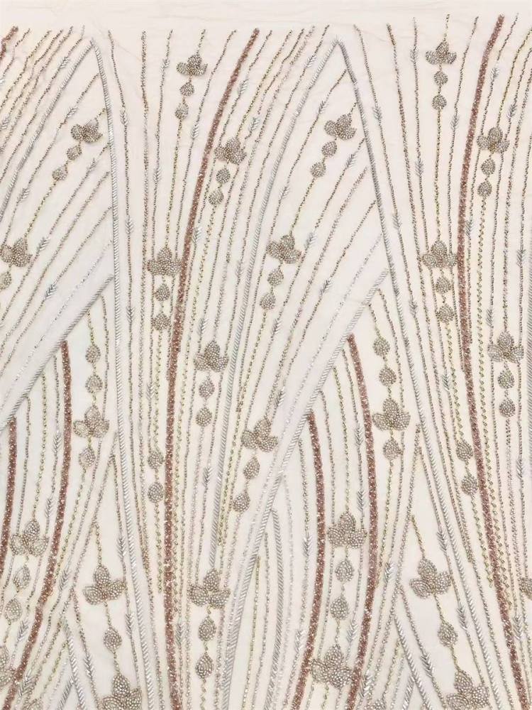 Rhinestones Beaded Tulle Fabric - 5 Yards | STY HN122
