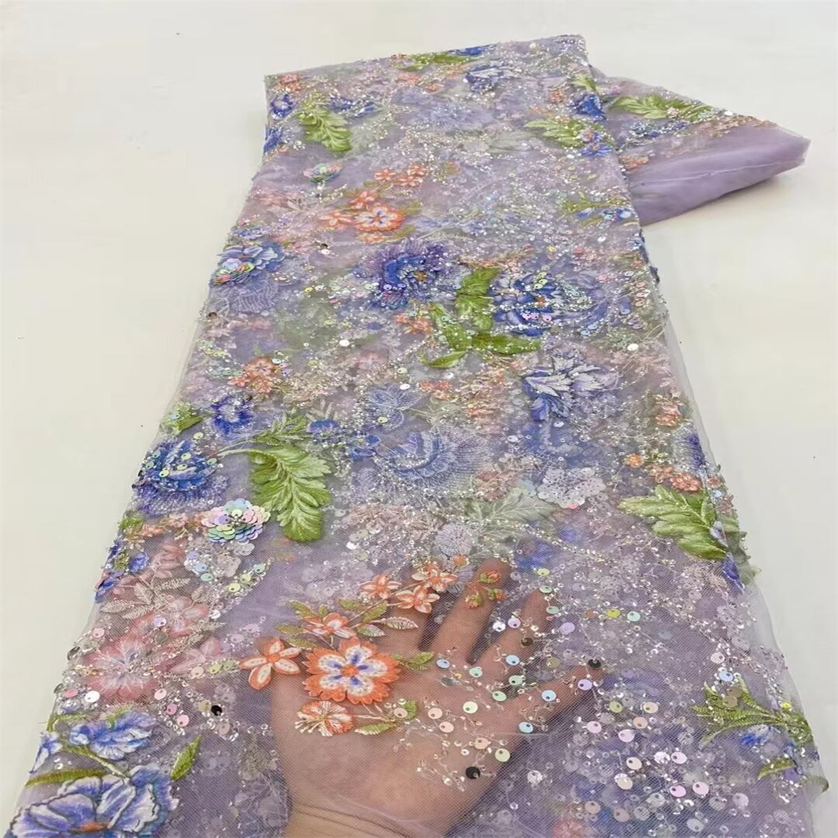 Beaded Lace Fabric - 5 Yards | MOD JJ060