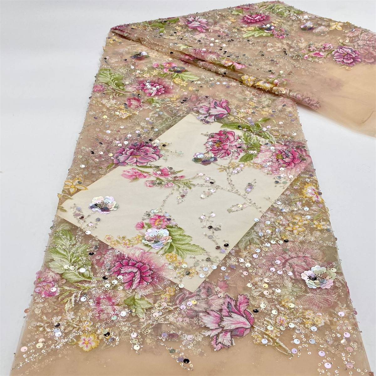 Beaded Lace Fabric - 5 Yards | MOD JJ060